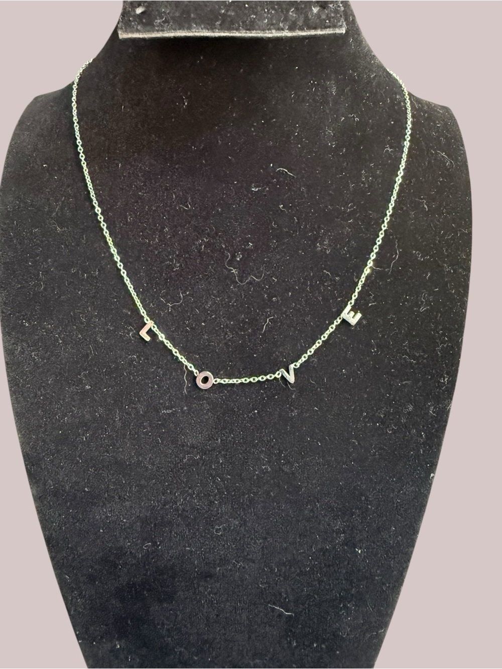 Plunder Silver 'LOVE' Letter Chain Necklace